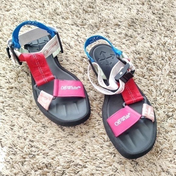 Off-White Trek Flatform multicolor belt Sandal sz 37/6,5 - Picture 1 of 10